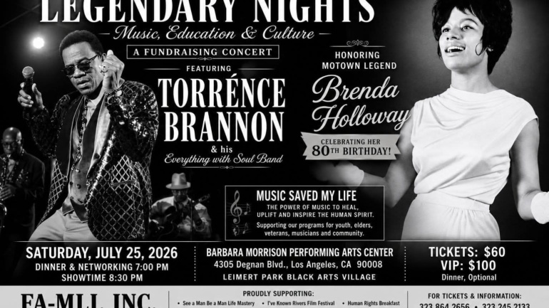 Legendary Nights fundraising concert honoring Brenda Holloway, July 25, 2026